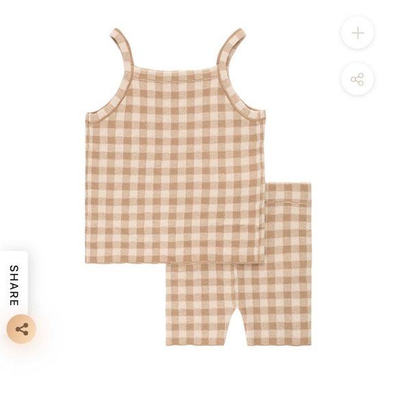 Wear pippin GINGHAM KNIT SET TAUPE - Picture 1 of 3